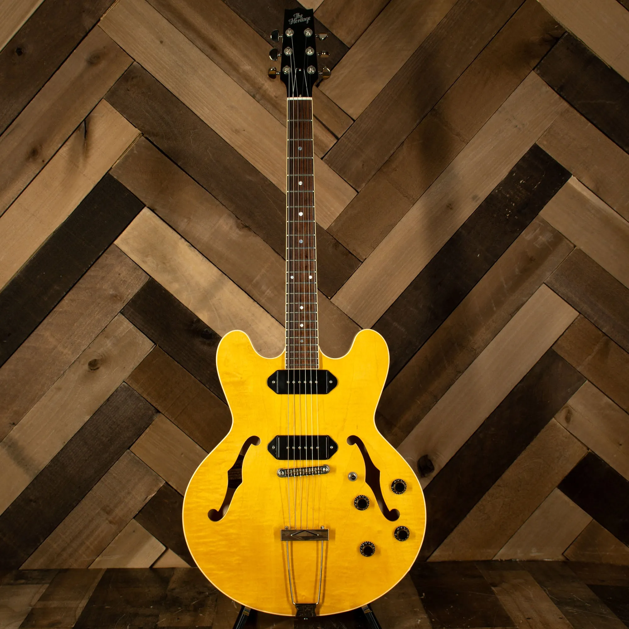 2021 Heritage H-530 Hollow Body Electric Guitar, Antique Natural with OHSC - Used