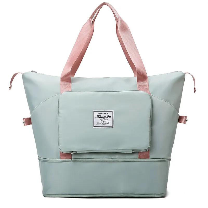 20L Sports Duffel Bag with Cowhide Material, Foldable Handles and Multi-Functional Design for Travel and Outdoor Use
