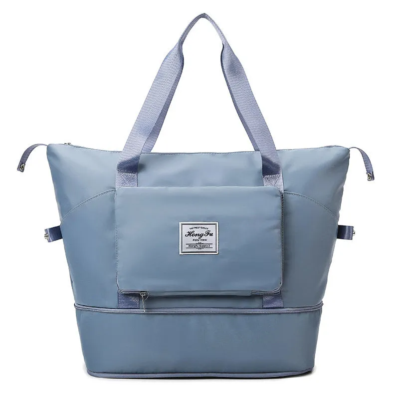 20L Sports Duffel Bag with Cowhide Material, Foldable Handles and Multi-Functional Design for Travel and Outdoor Use