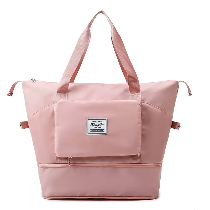 20L Sports Duffel Bag with Cowhide Material, Foldable Handles and Multi-Functional Design for Travel and Outdoor Use