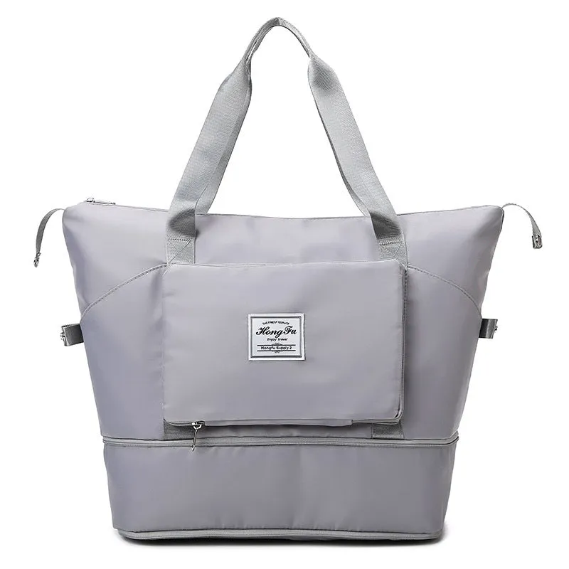 20L Sports Duffel Bag with Cowhide Material, Foldable Handles and Multi-Functional Design for Travel and Outdoor Use