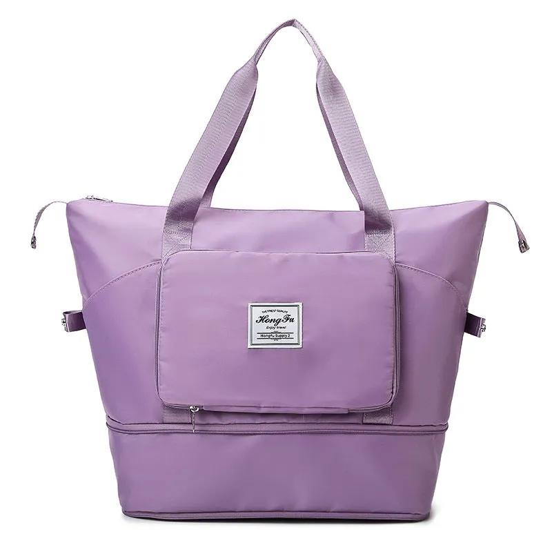 20L Sports Duffel Bag with Cowhide Material, Foldable Handles and Multi-Functional Design for Travel and Outdoor Use