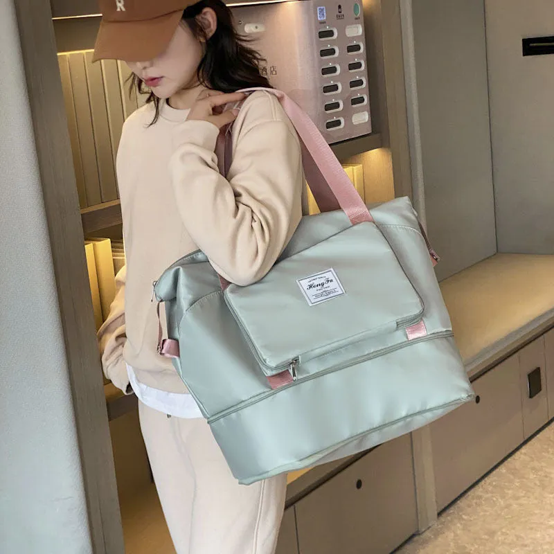 20L Sports Duffel Bag with Cowhide Material, Foldable Handles and Multi-Functional Design for Travel and Outdoor Use