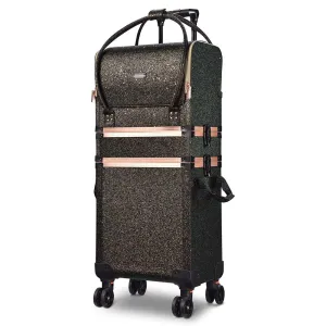 Byootique MassLux Glittered Black 3in1 Rolling Makeup Case