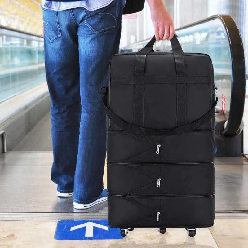 Expandable Spinner Wheel Travel Rolling Tote Luggage Bag Duffel Bag