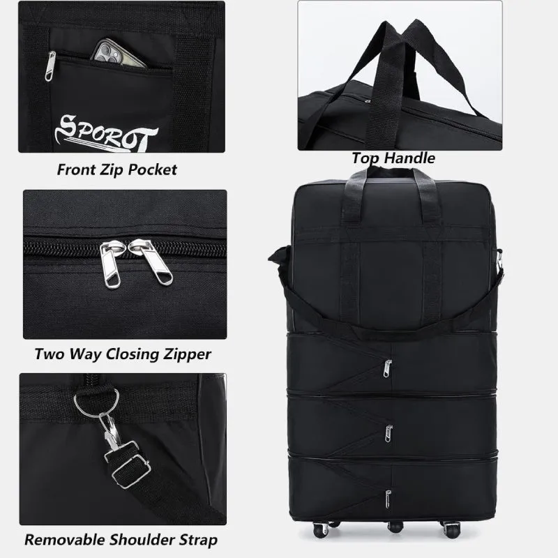 Expandable Spinner Wheel Travel Rolling Tote Luggage Bag Duffel Bag