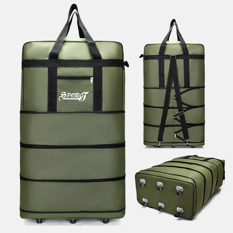 Expandable Spinner Wheel Travel Rolling Tote Luggage Bag Duffel Bag