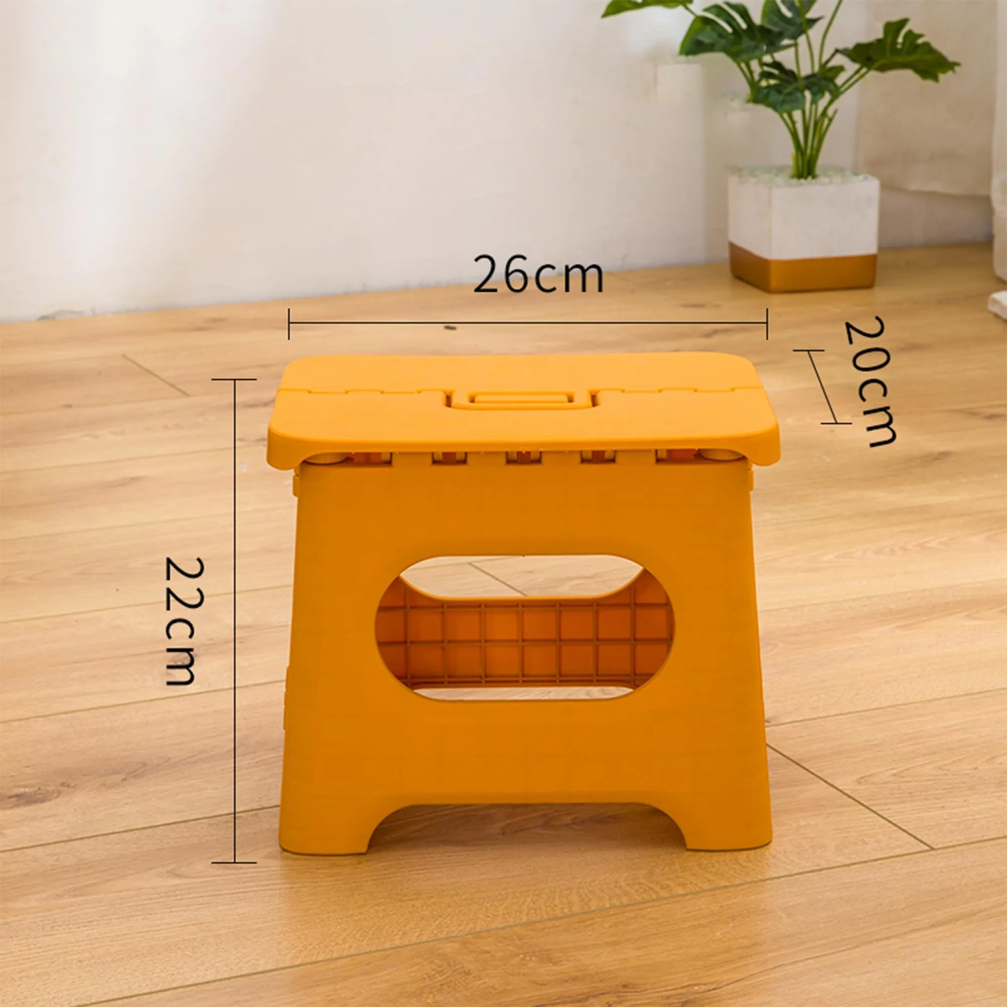 Kuber Industries (Set of 4) Small Folding Stool for Sitting - Plastic Foldable & Portable Step Stool for Kids - Orange