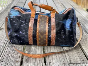Large duffel HOH black, blue, and purple acid wash (4LV)