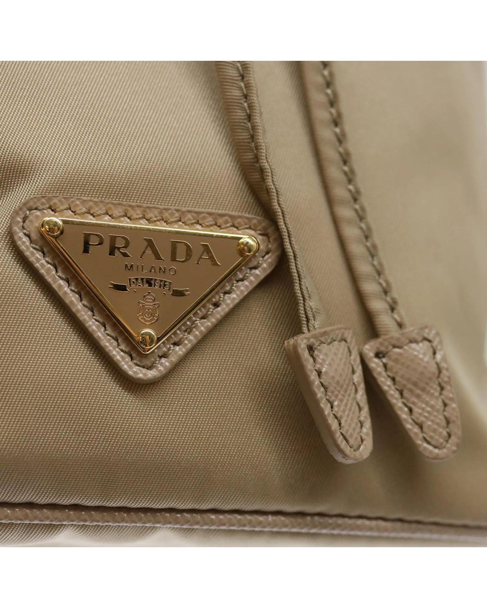Nylon 2way Shoulder Bag - Beige