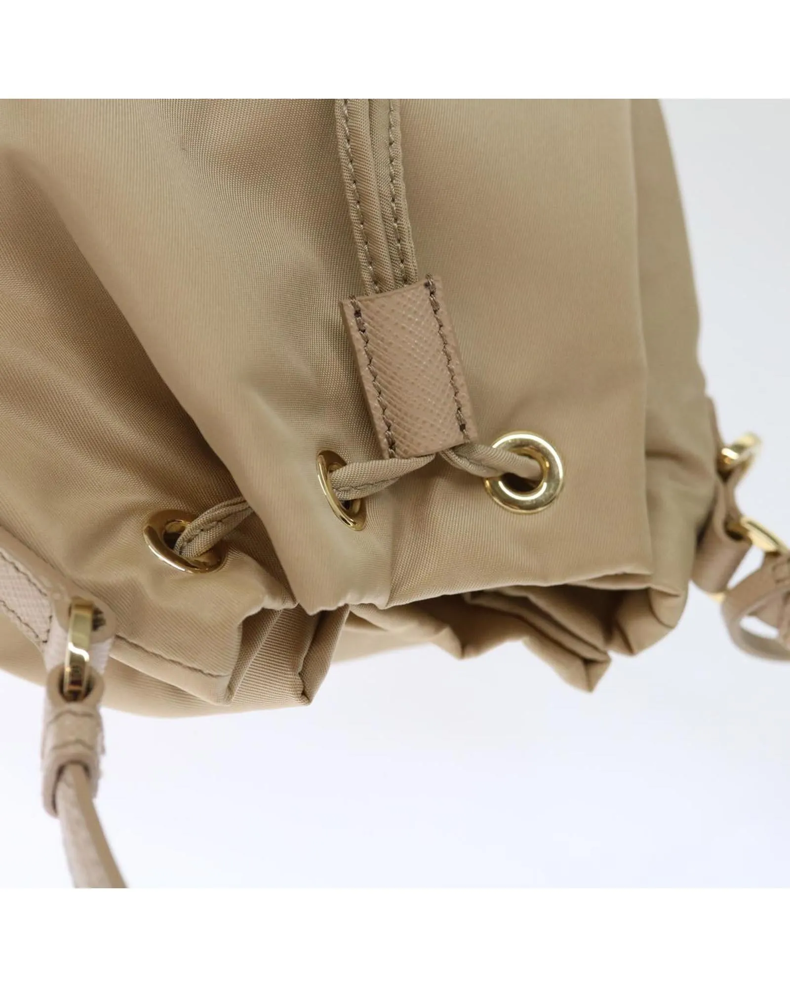 Nylon 2way Shoulder Bag - Beige