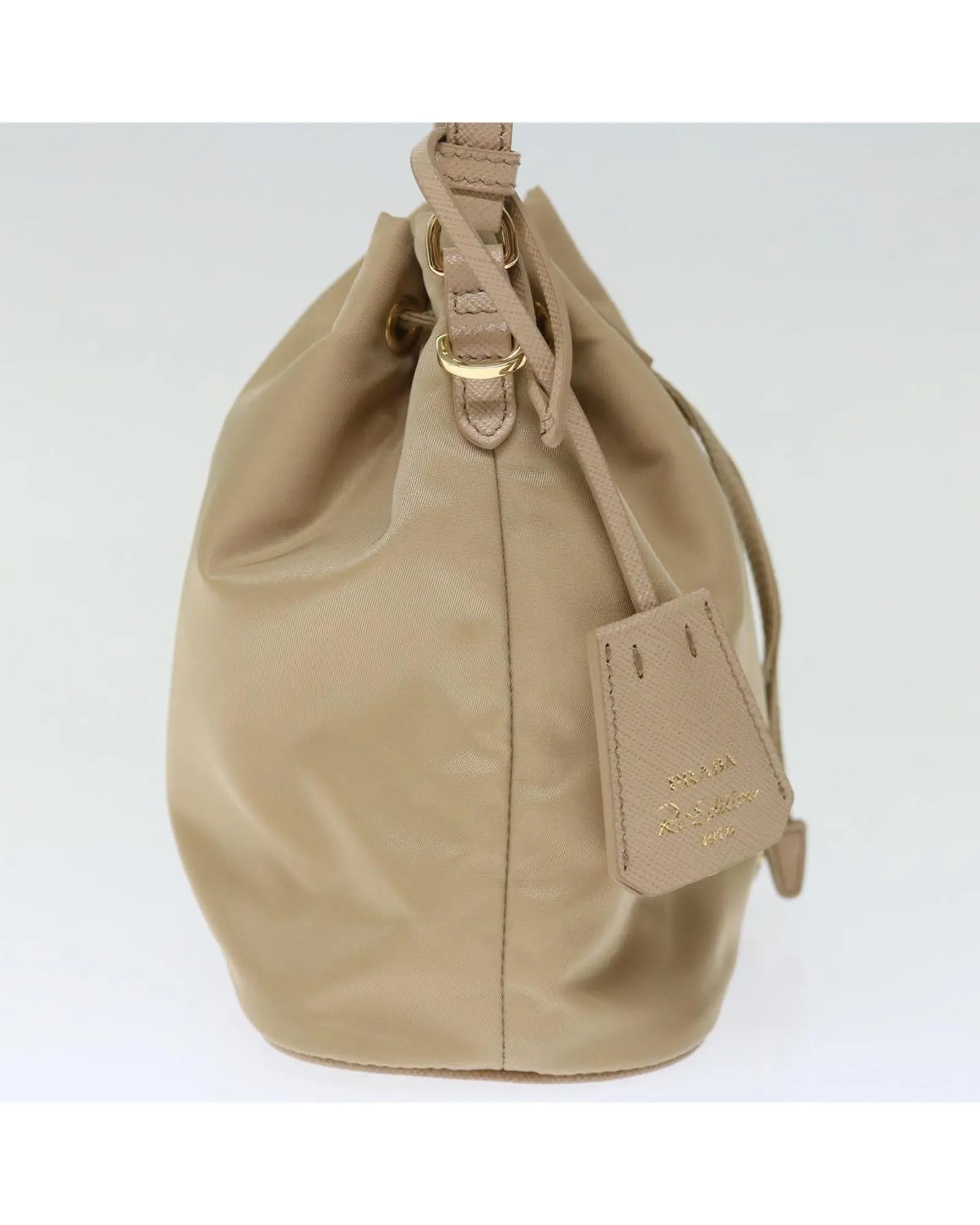 Nylon 2way Shoulder Bag - Beige