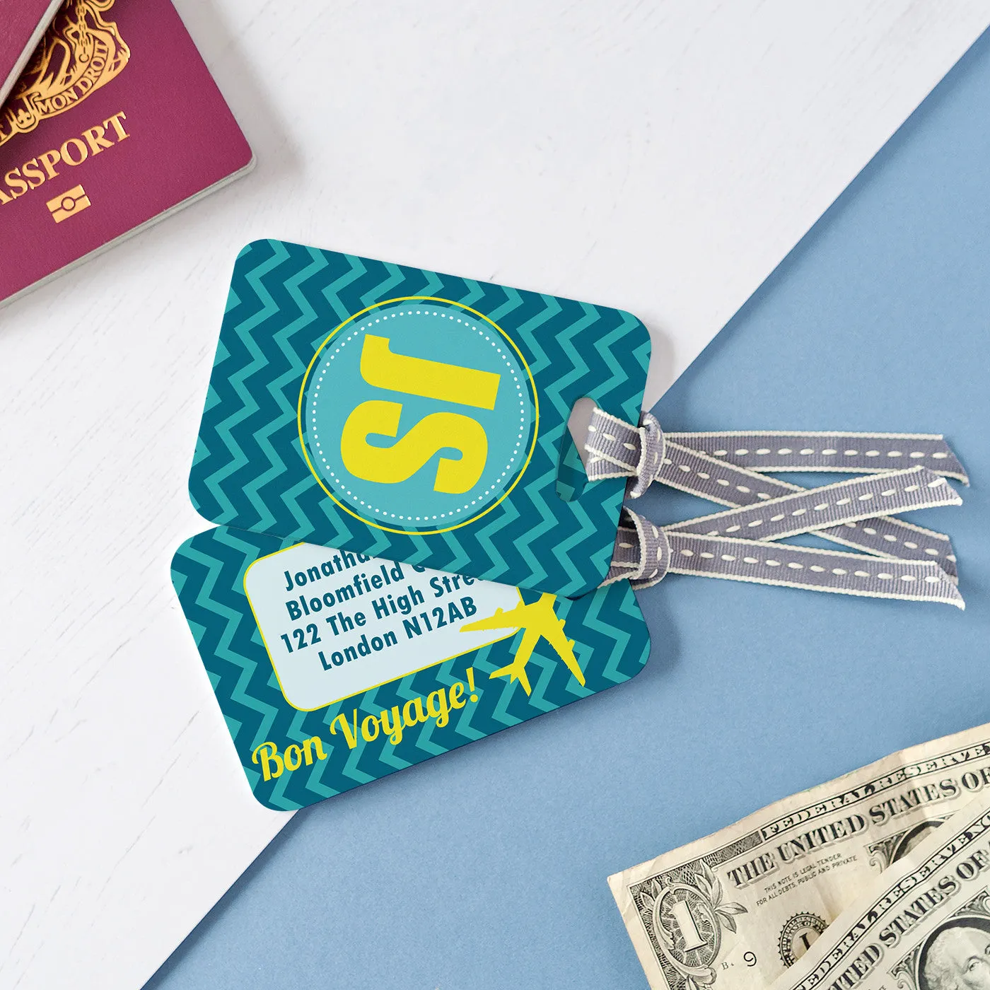 Personalised Monogram Luggage Tag