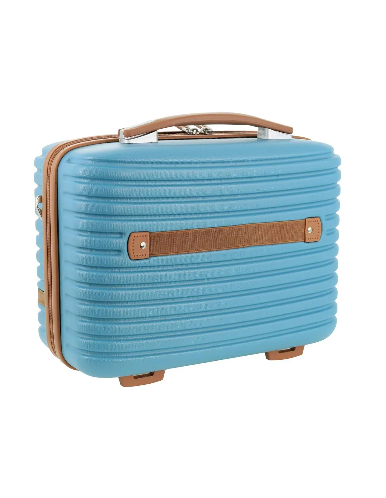 Pierre Cardin Beauty Case Hard Shell Makeup Cosmetic Organizer Travel in Blue/Brown