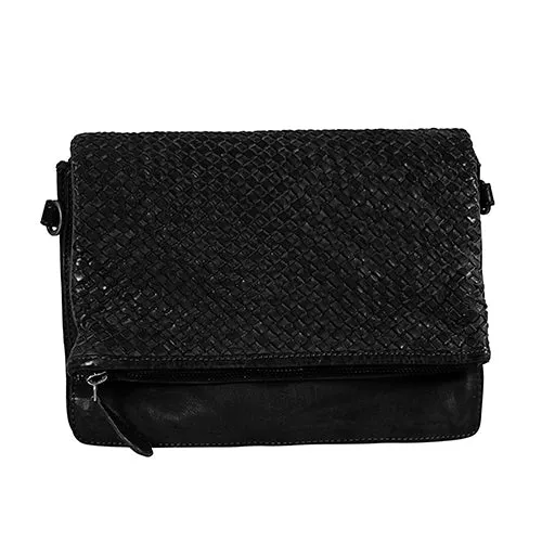 Strasbourg Basket Weave Flapover Shoulder Bag