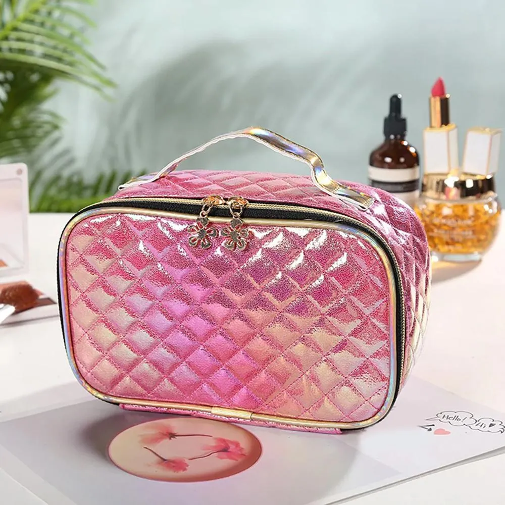 Stylish and Durable Holographic Cosmetic Bag Organizer