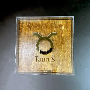 Taurus Wood & Gold Mirrored Acrylic Rolling Tray