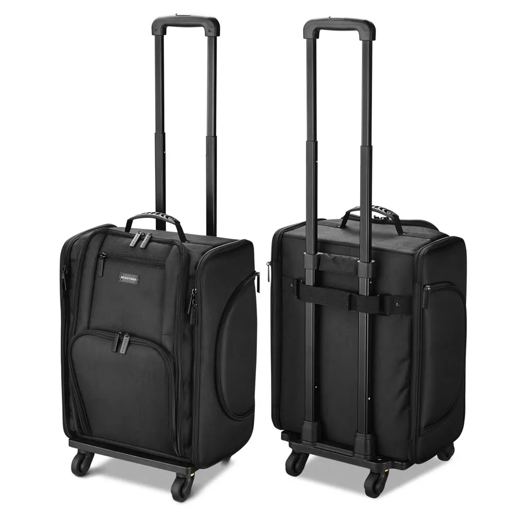 TheLAShop Rolling Makeup Case with Compartments Foldable Removable Trolley