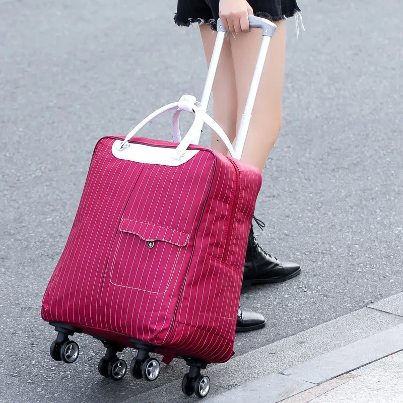 Women Pull Rod Travel Bag Large Capacity Backpack With Wheels