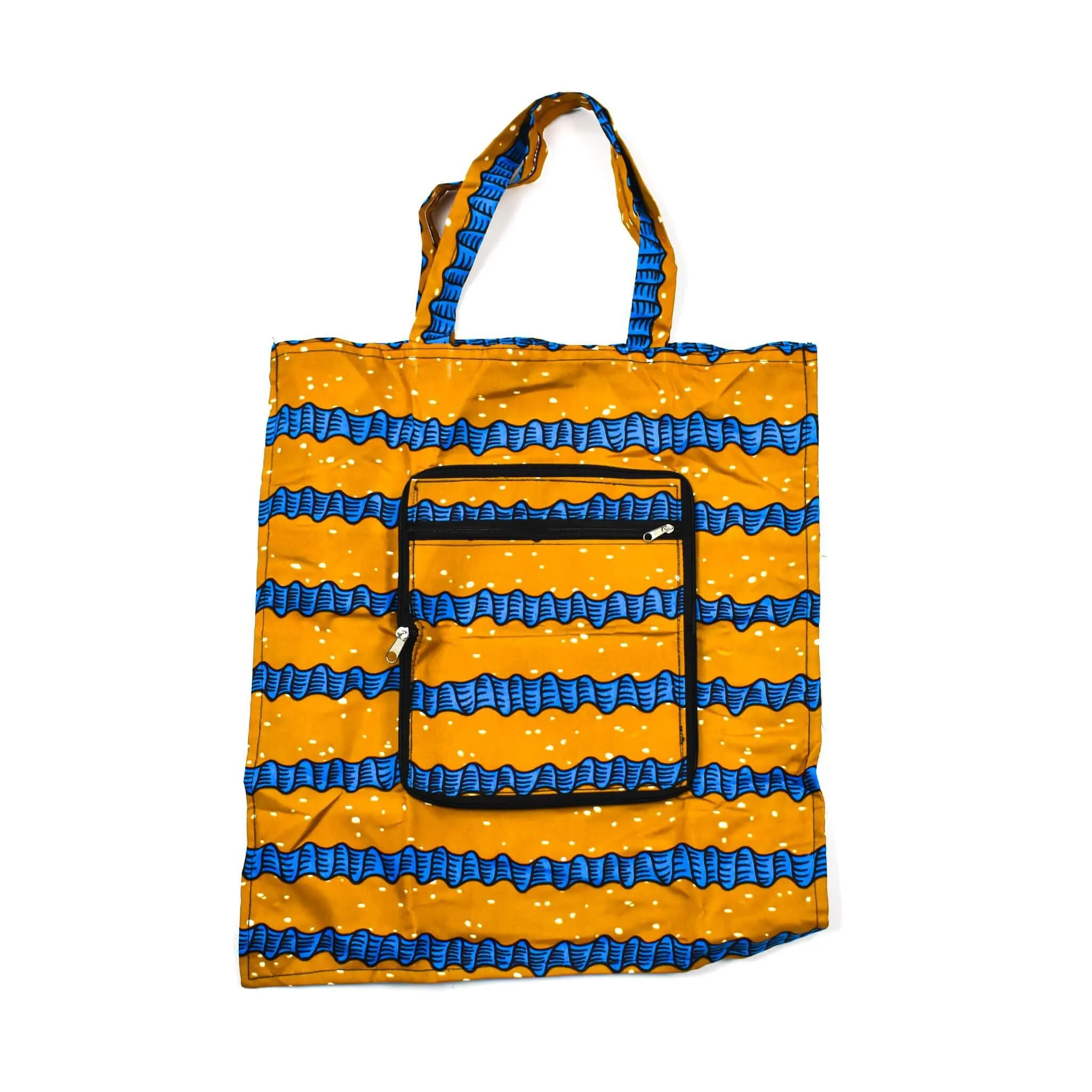 Yellow & Blue Foldable Wallet Shopping Bag